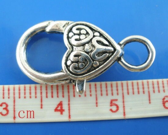 25x12mm Antique Silver Large Lobster Clasps - 10pcs