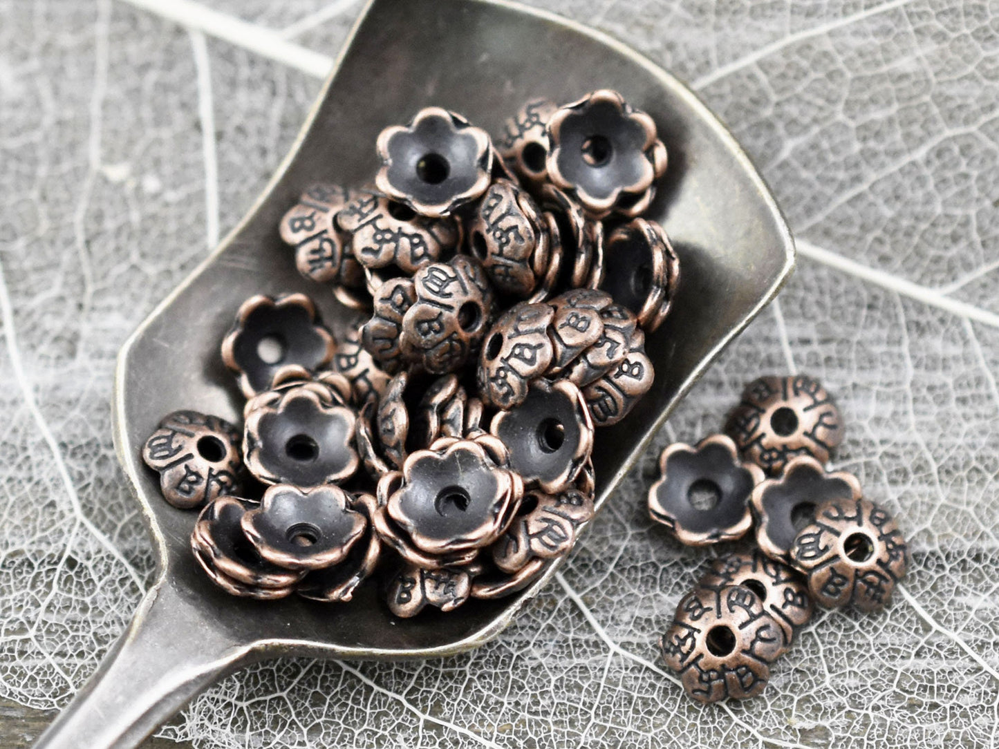 *250* 6mm Antique Copper Bead Caps