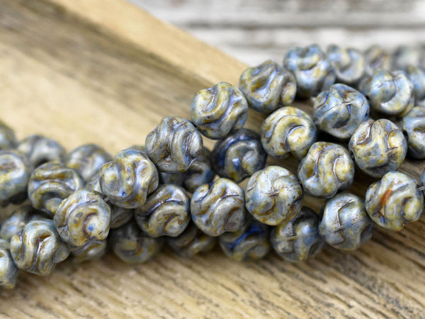 Picasso Beads - Czech Glass Beads - Round Beads - Love Knot Beads - 8mm - 15pcs - (A660)