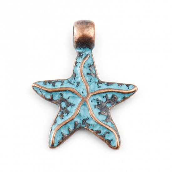 *20* 22x17 Copper Patina Starfish Charms
