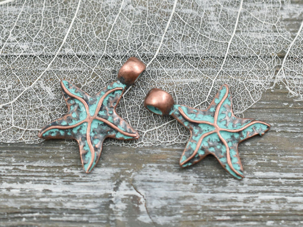 *20* 22x17 Copper Patina Starfish Charms