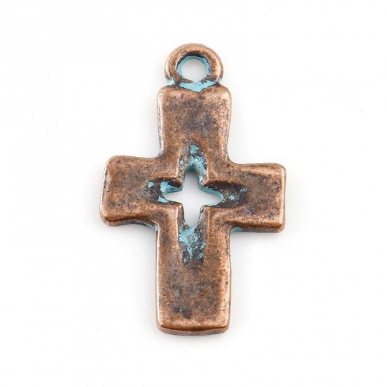 *20* 23x14mm Copper Patina Cross Charms