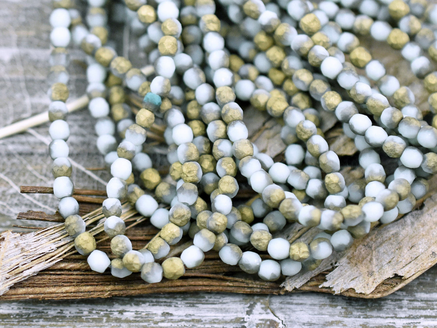 3mm Beads - Czech Glass Beads - Fire Polish Beads - Round Beads - Etched Beads - Picasso Beads - 50pcs (6061)