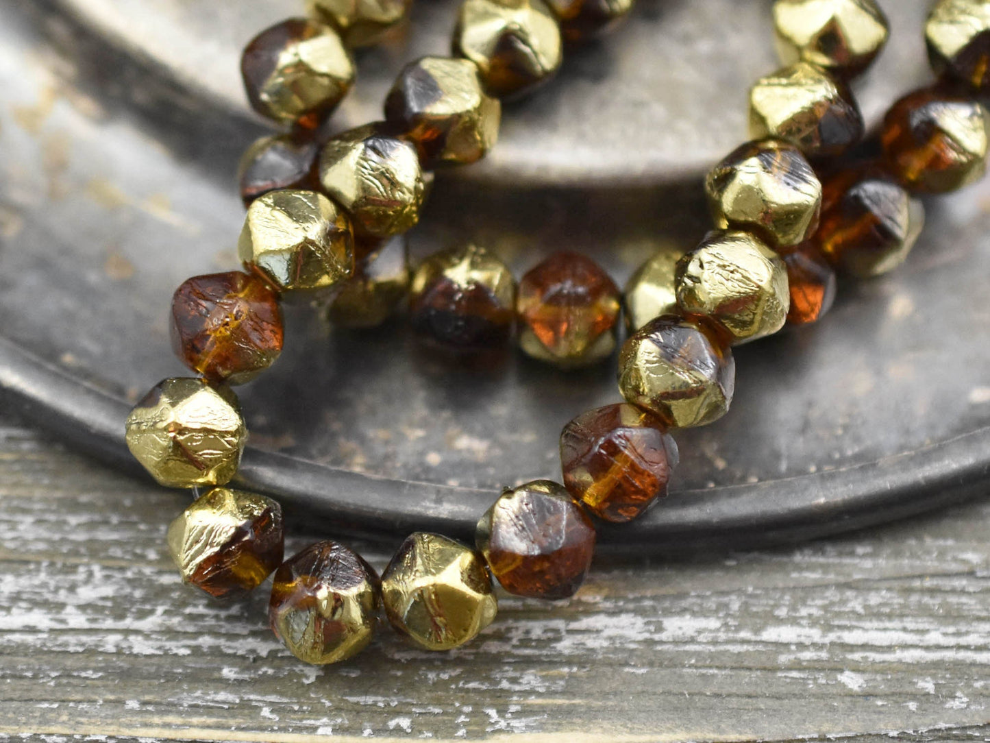 Czech Glass Beads - Etched Beads - English Cut Beads - Antique Cut Beads - Round Beads - Choose from 8mm or 10mm