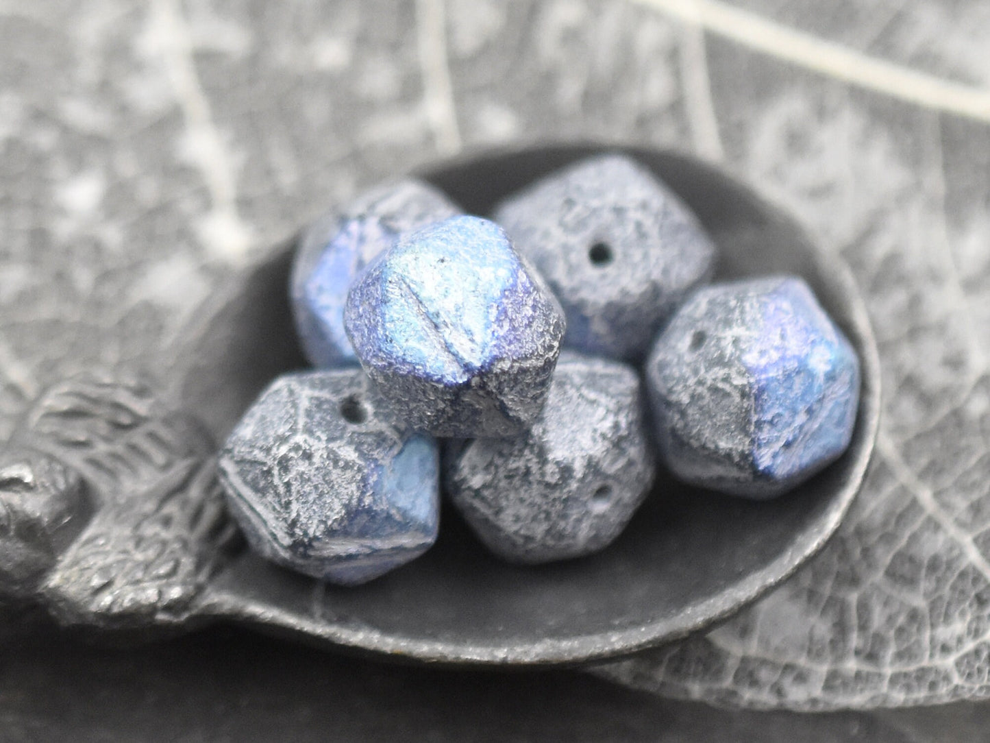 Czech Glass Beads - Etched Beads - English Cut Beads - Antique Cut Beads - Round Beads - 8mm or 10mm