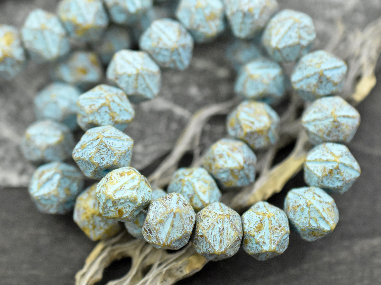 Czech Glass Beads - Etched Beads - English Cut Beads - Antique Cut Beads - Round Beads - 8mm or 10mm