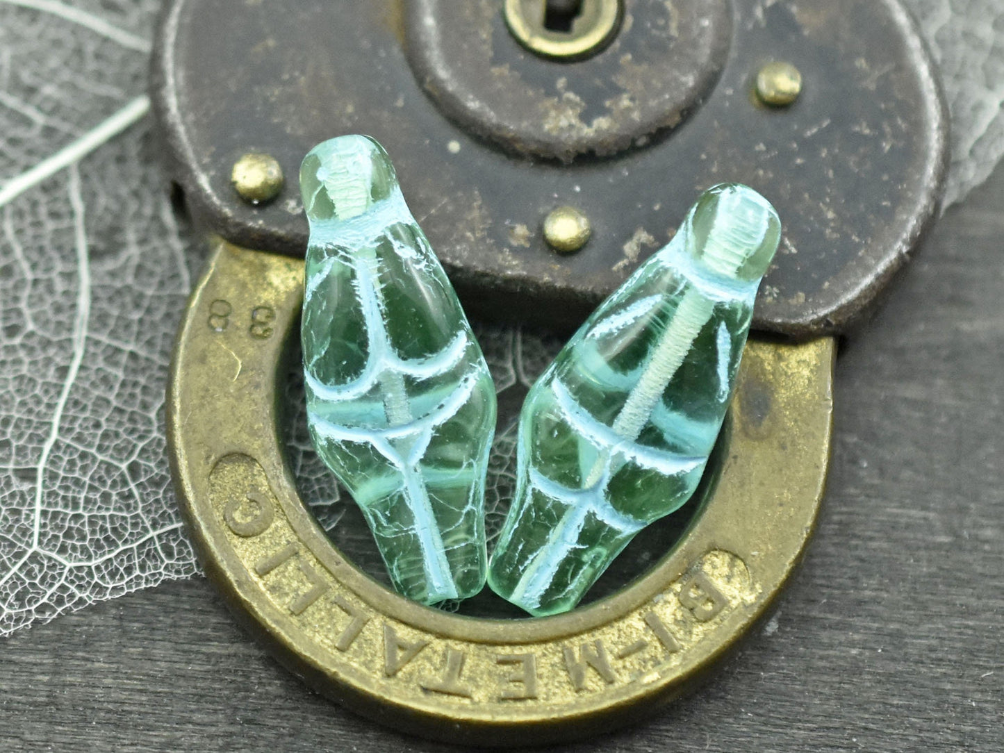 Czech Glass Beads - Goddess Bead - Female Goddess - Picasso Beads - 21x10mm - 4pcs - (A658)