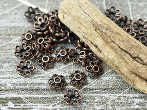 Bead Caps - Copper Bead Caps - 6mm Bead Caps - Metal Bead Caps - Metal Beads - Copper Spacer - Spacer Beads - 100pcs - (1590)