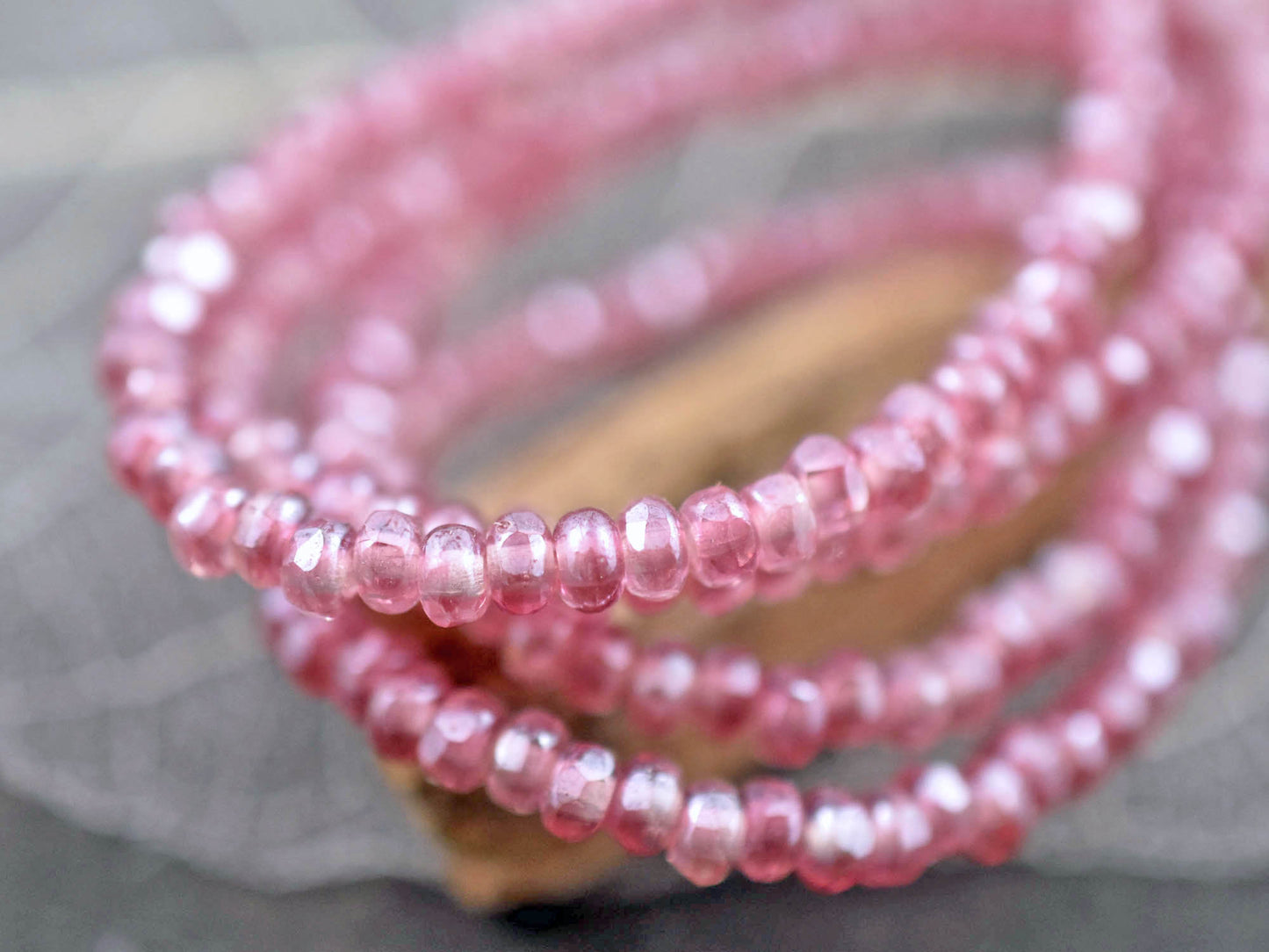 Czech Glass Beads - Micro Spacers - Spacer Beads - Pink Spacer Bead - Glass Spacers - 2x3mm - 50pcs - (3458)