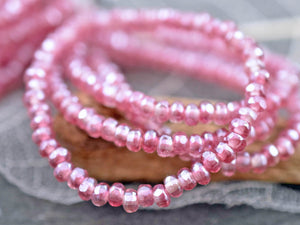 Czech Glass Beads - Micro Spacers - Spacer Beads - Pink Spacer Bead - Glass Spacers - 2x3mm - 50pcs - (3458)