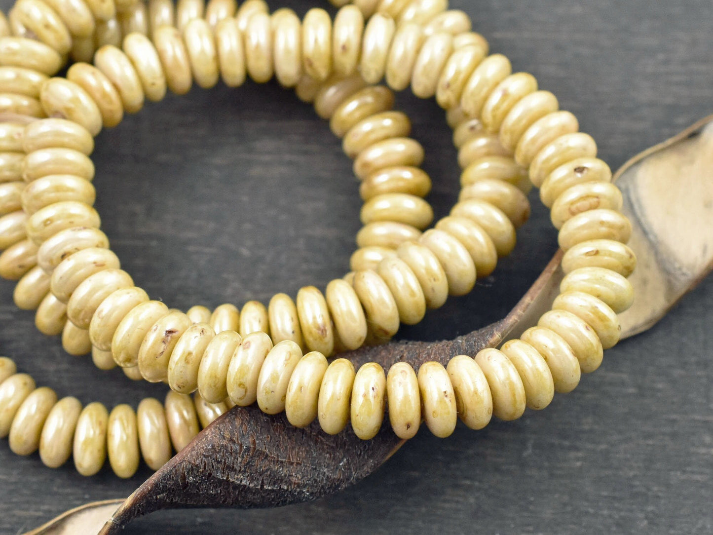 Picasso Beads - Czech Glass Beads - Glass Spacer Bead - Picasso Beads - Rondelle Beads - 6x2mm - 50pcs - (1136)