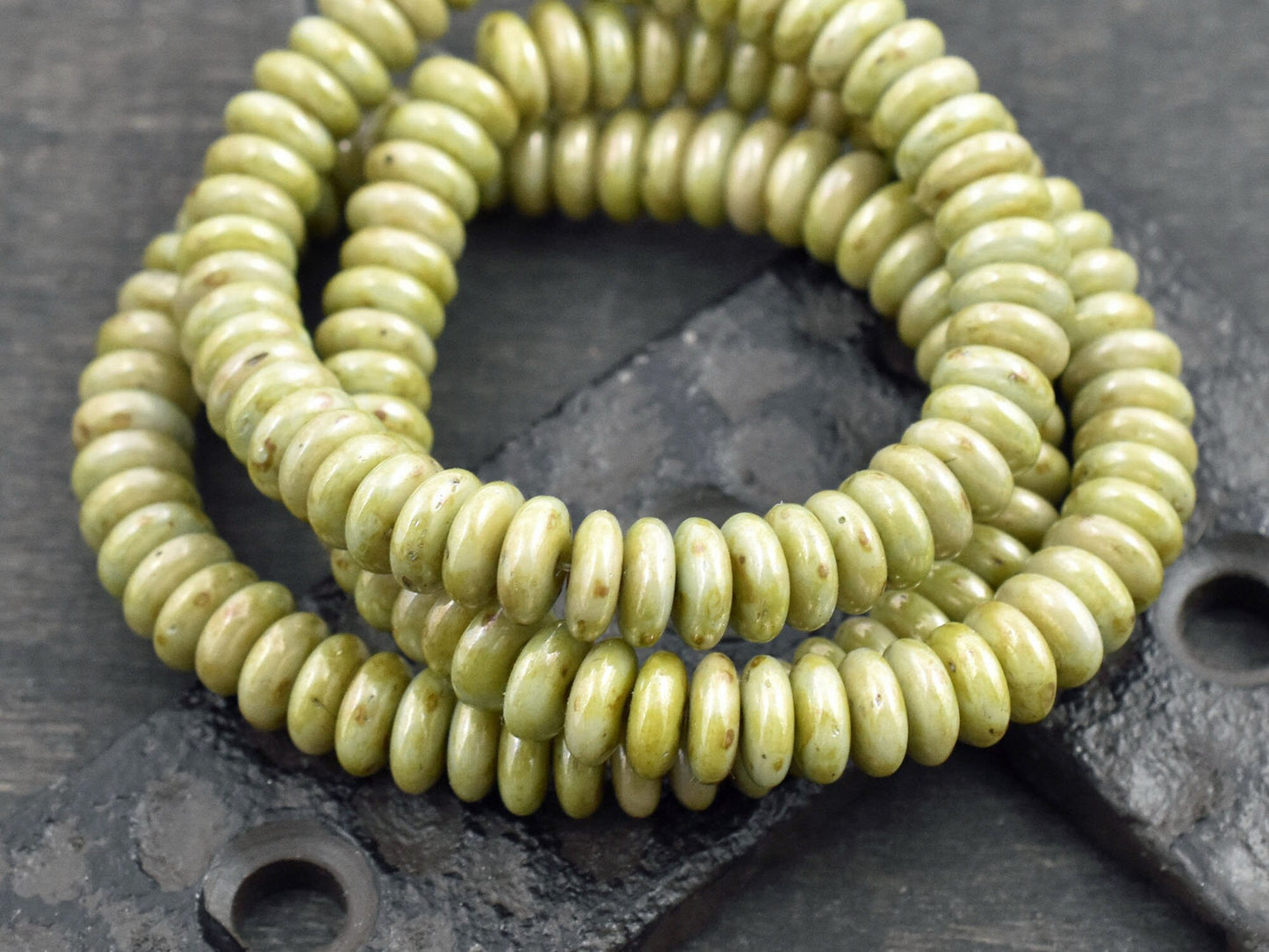 Picasso Beads - Czech Glass Beads - Spacer Beads - Czech Glass Spacers - Rondelle Beads - 6x2mm - 50pcs - (696)