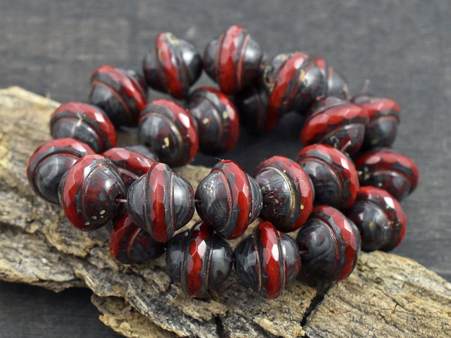 Picasso Beads - Czech Glass Beads - Saturn Beads - Chunky Beads - Large Glass Beads - 10x12mm