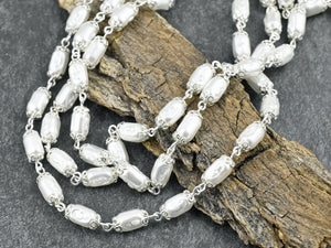 Pearl Chain - Wedding Jewelry - Czech Pearl Chain - Beaded Chain - Czech Glass Pearls - Sold by the foot - (CH24)