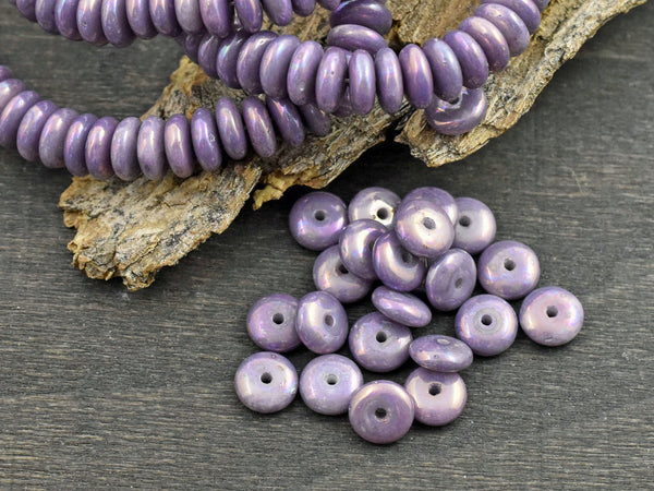 Czech Glass Beads - Rondelle Beads - Spacer Beads - 6mm Beads - Donut Beads - 6x2mm - 50pcs - (424)