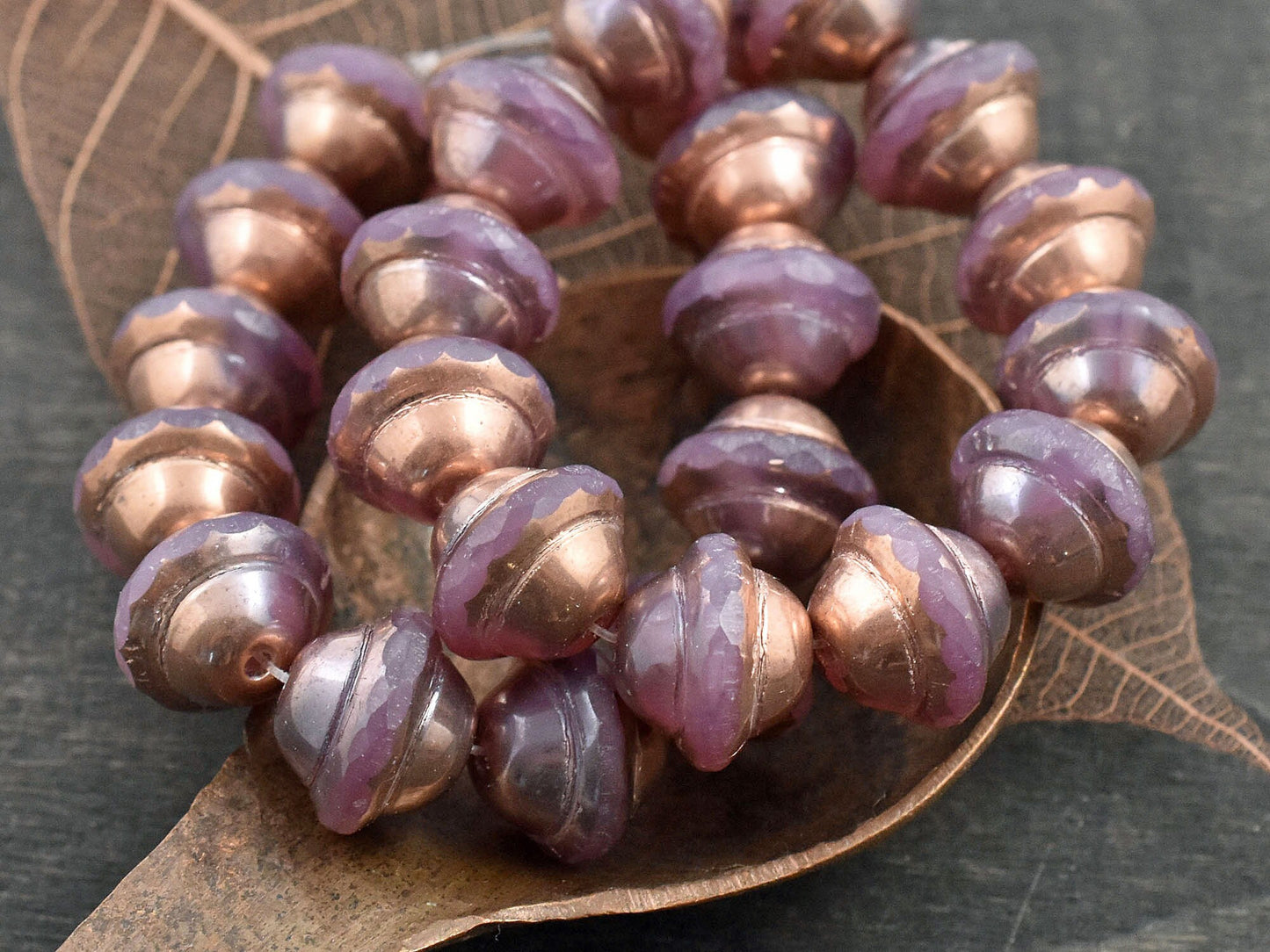 Czech Glass Beads - Pink Beads - Saturn Beads - Picasso Beads - Chunky Beads - Large Glass Beads - 10x12mm