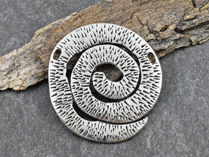 Metal Pendant - Tribal Pendant - Spiral Pendants - Silver Pendant - Circle Of Life - Jewelry Pendants - 50x46mm - (4633)