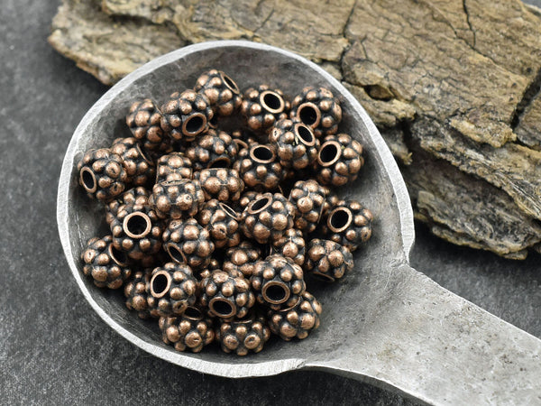 Daisy Spacers - Metal Beads - Antique Copper Beads - Antique Copper Spacers - Copper Spacer Bead - Star Spacers - 6x4mm - (5112)