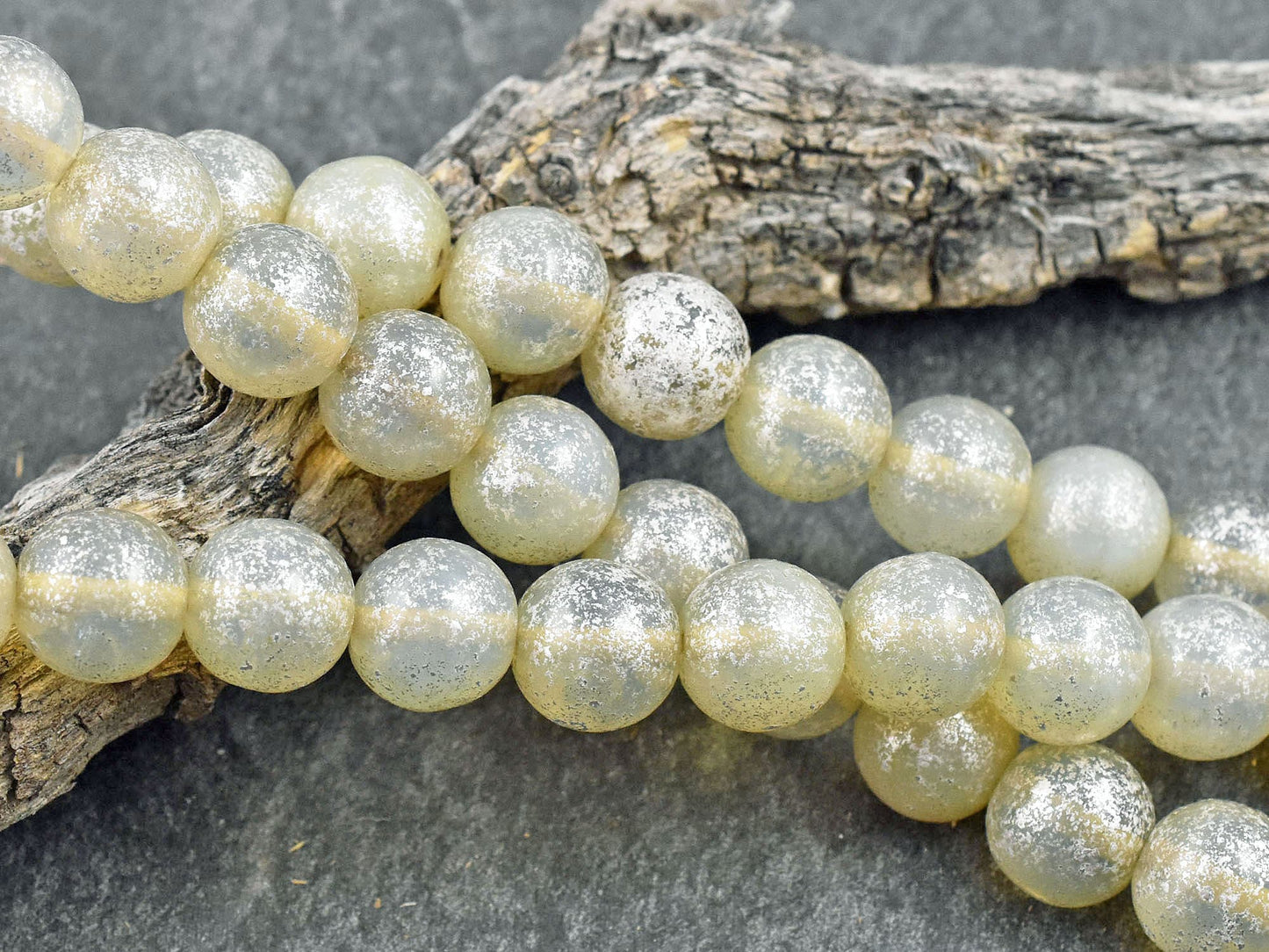 Czech Glass Beads - Round Beads - Picasso Beads - Druk Beads - 10mm Beads - 10mm - 10pcs (1633)