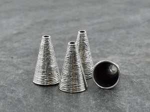 Tassel Caps - Silver Tassel Caps - DIY Tassel - Tassel End Caps - Bead Caps - 25x15mm - 4pcs - (3393)