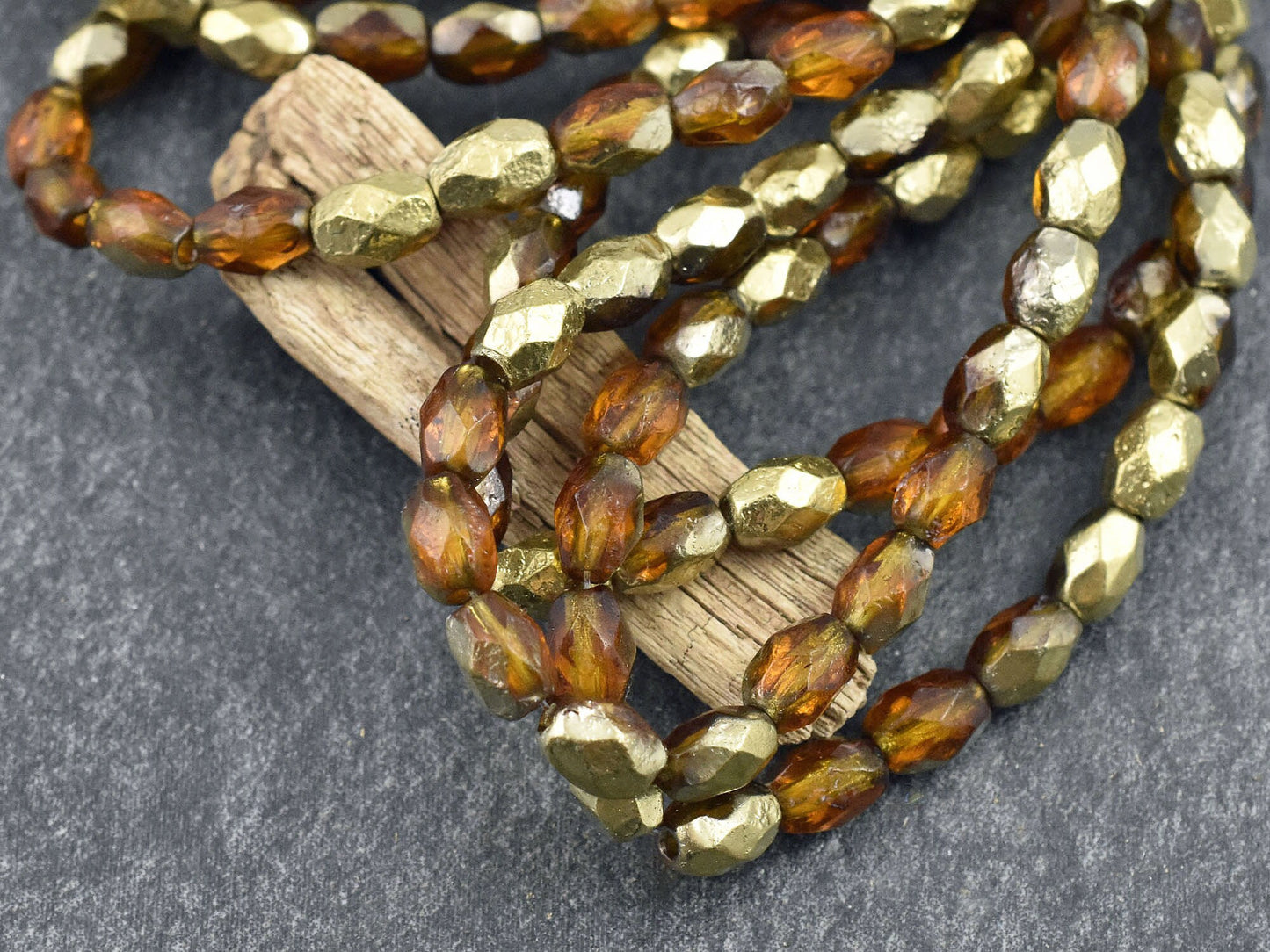 Czech Glass Beads - Fire Polished Beads - Oval Beads - 5x7mm - 20pcs (4660)