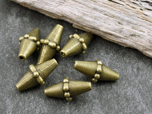 Metal Beads - Bronze Beads - Tibetan Beads - Spacer Beads - Bronze Spacers - Tribal Beads - 22x10mm - 6pcs (A719)
