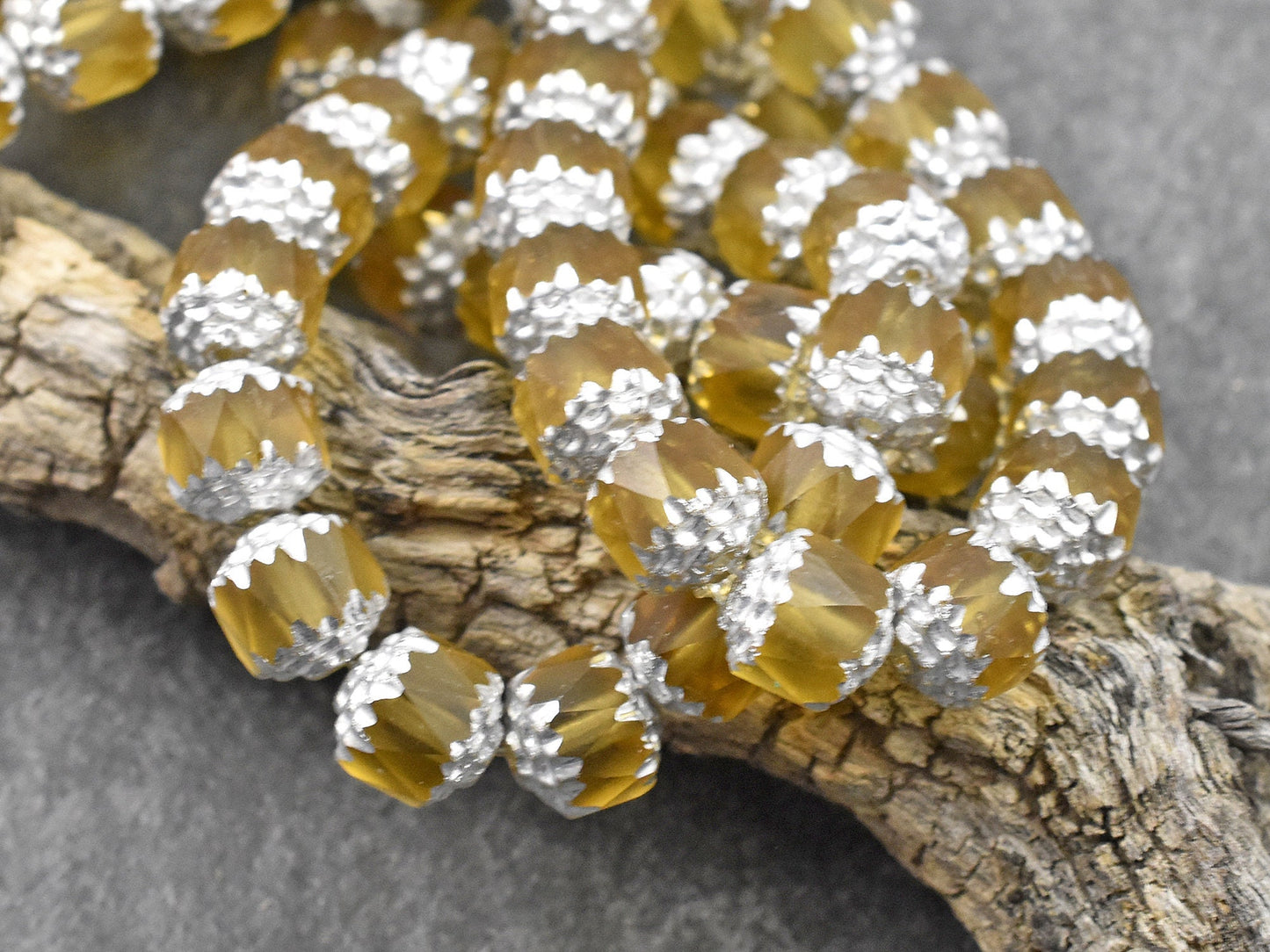 Czech Glass Beads - Cathedral Beads - Picasso Beads - New Czech Beads - Fire Polish Beads - 15pcs - 8mm - (4046)