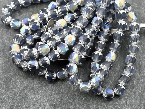 Czech Glass Beads - Cathedral Beads - Picasso Beads - New Czech Beads - Fire Polish Beads - 20pcs - 6mm - (682)