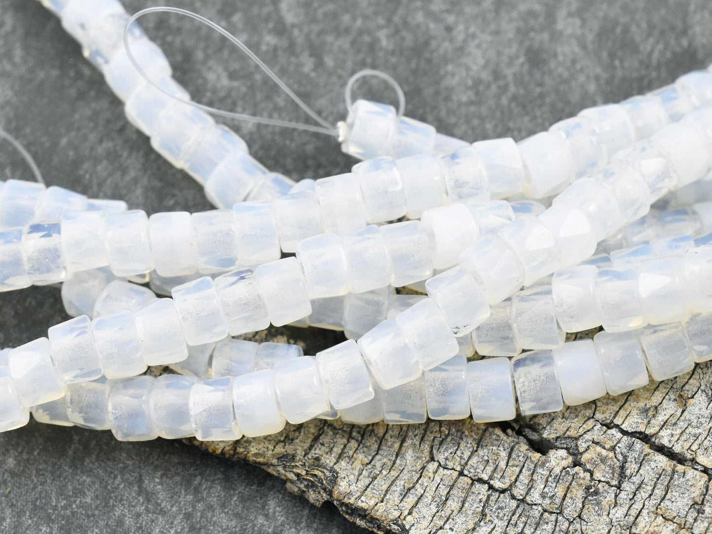 Czech Glass Beads - Large Hole Beads - Crow Beads - Rondelle Beads - Spacer Beads - 6mm - 25pcs (238)