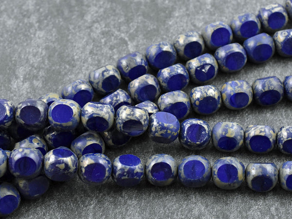 Picasso Beads - Czech Glass Beads - Fire Polished Beads - Chunky Beads - Round Beads - 10mm - 20pcs - (A738)