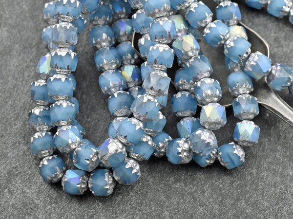 Czech Glass Beads - Cathedral Beads - Picasso Beads - New Czech Beads - Fire Polish Beads - 20pcs - 6mm - (682)