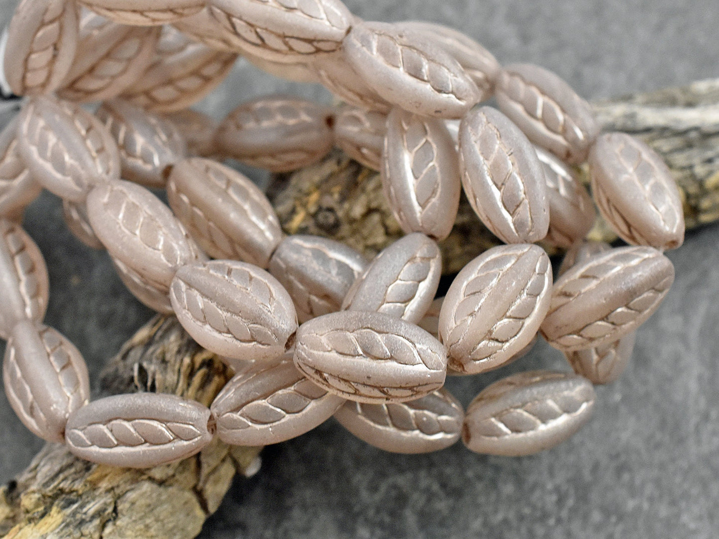 NEW Czech Glass Beads - Matte Beads - Oval Beads - Picasso Beads - 15x9mm - (3145)