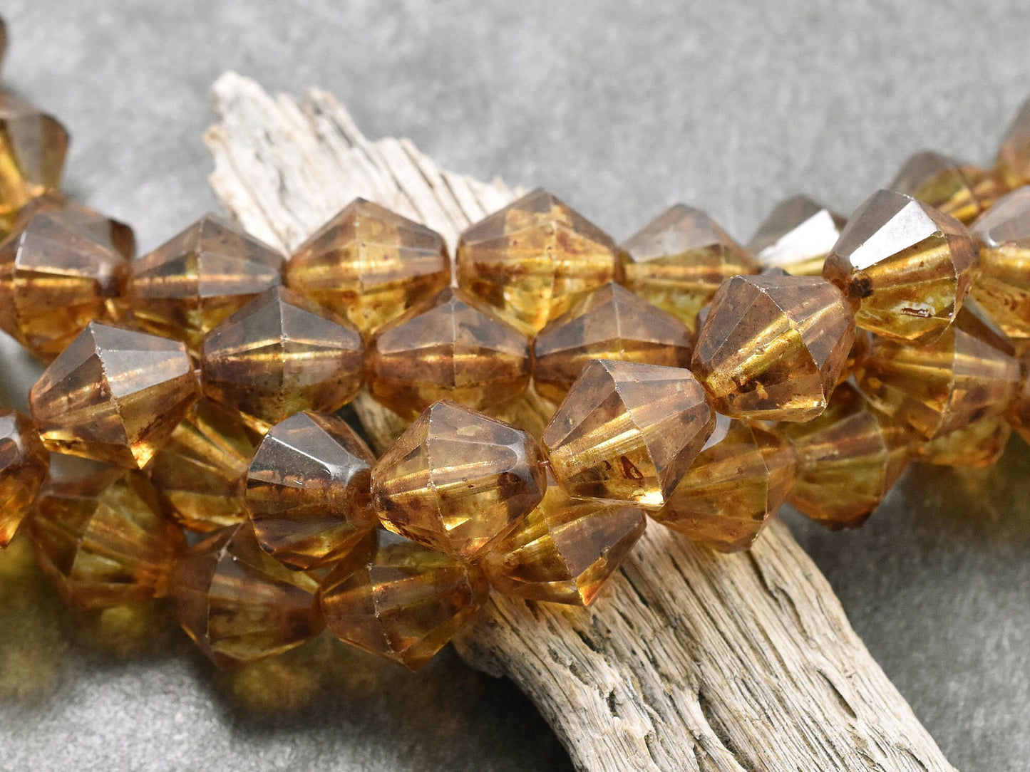 Picasso Beads - Czech Glass Beads - Vintage Beads - Bicone Beads - Large Glass Beads - 14mm