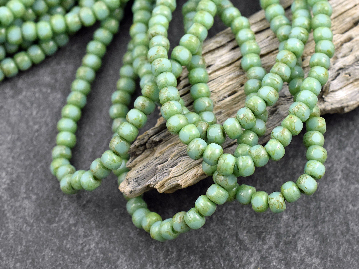 Czech Glass Beads - Trica Beads - Seed Beads - Czech Picasso Beads - Size 6 Beads - 50pcs - (1598)