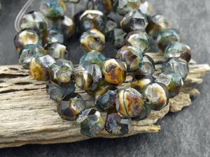 Picasso Beads - Czech Glass Beads - Central Cut Beads - Round Beads - 9mm - 15pcs - (817)
