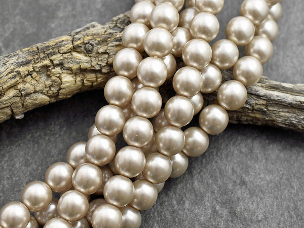 Czech Glass Beads - Pearl Beads - Glass Pearls - Czech Pearls - Round Pearl Beads - 8mm - 15pcs - (397)