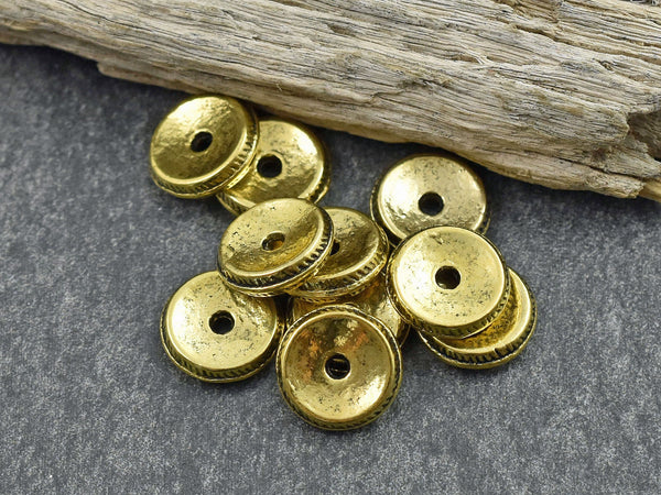 Metal Beads - Metal Spacers - Spacer Beads - Rondelle Spacers - Gold Spacer Beads - 25pcs - 11x3mm - (3645)