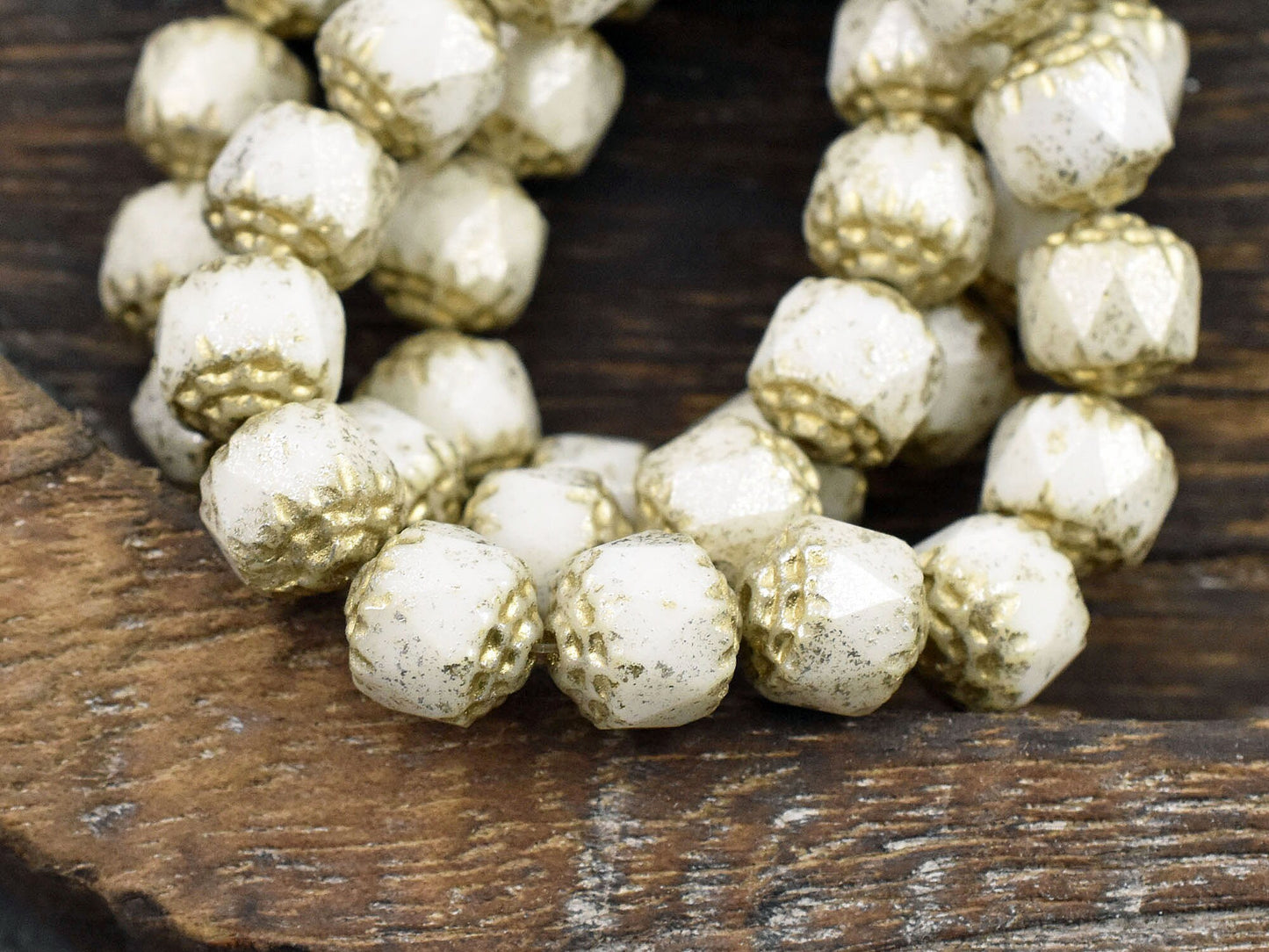 Czech Glass Beads - Cathedral Beads - Fire Polish Beads - Picasso Beads - 15pcs - 8mm - (4400)