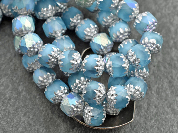 Czech Glass Beads - Cathedral Beads - Picasso Beads - New Czech Beads - Fire Polish Beads - 15pcs - 8mm - (6060)