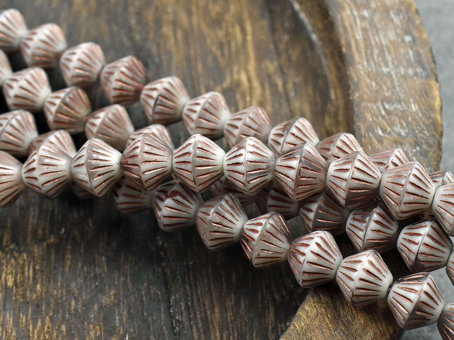 Czech Glass Beads - Picasso Beads - Bicone Beads - Czech Glass Bicone - African Bicone - 11mm - 15pcs - (B570)