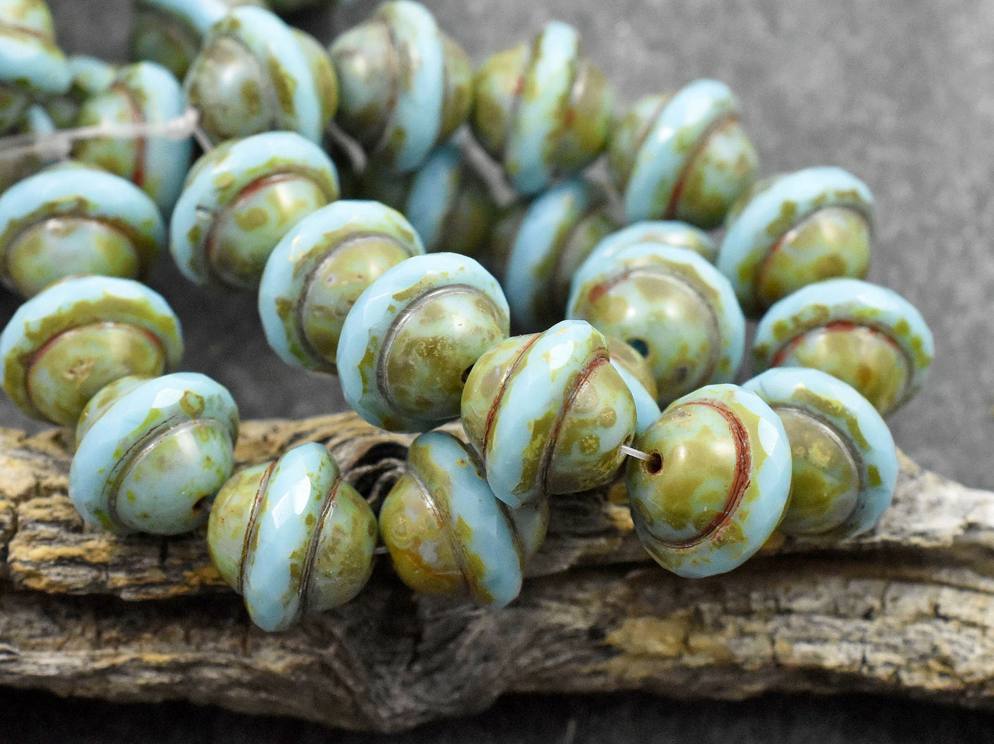 Picasso Beads - Czech Glass Beads - Saturn Beads - Chunky Beads - Large Glass Beads - 10x12mm - 12pcs - (3614)