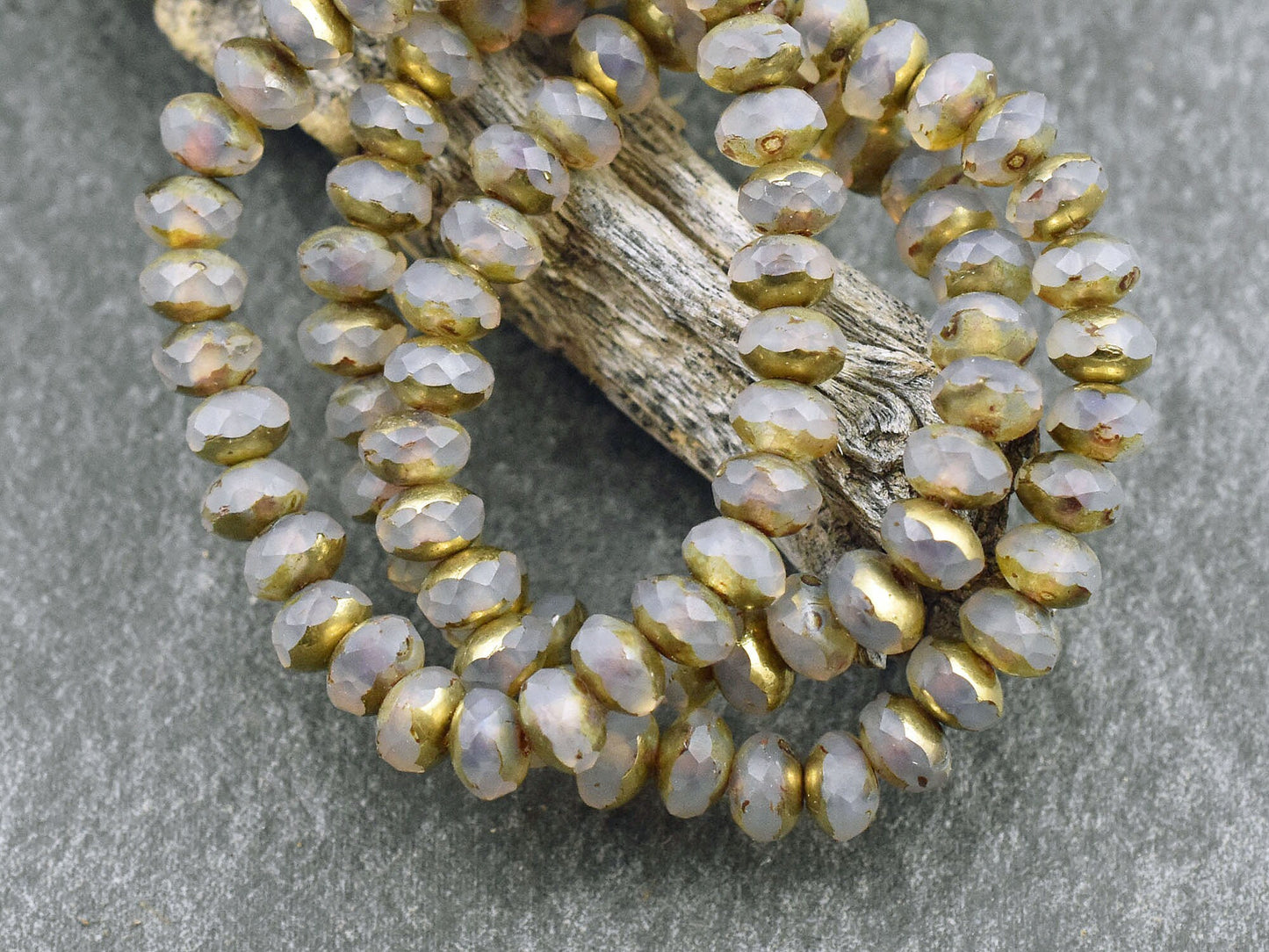 Czech Glass Beads - Rondelle Beads - Picasso Beads - Fire Polished Beads - 3x5mm - 30pcs (825)