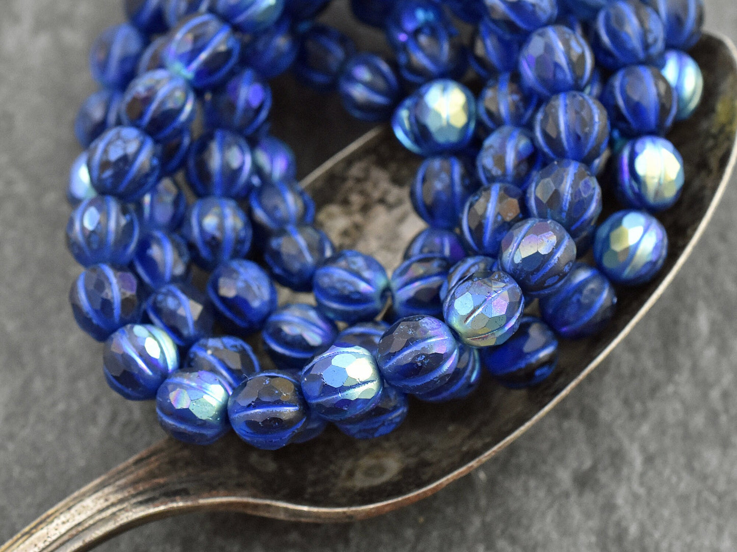 Czech Glass Beads - Melon Beads - Faceted Melon - Picasso Beads - Round Beads - 8mm - 20pcs (2019)