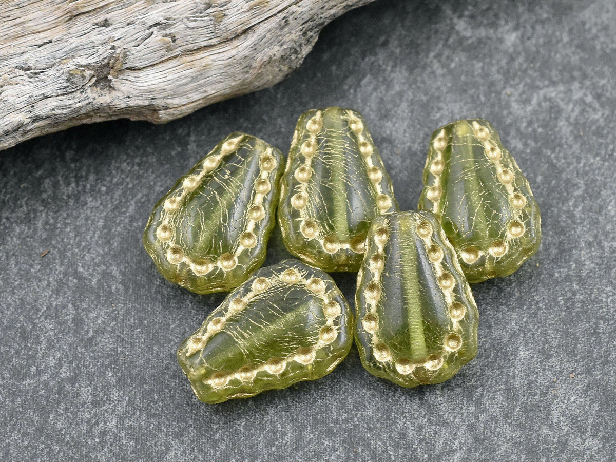 6* 17x12mm Gold Washed Olivine Lacy Teardrop Beads – The Bead Obsession