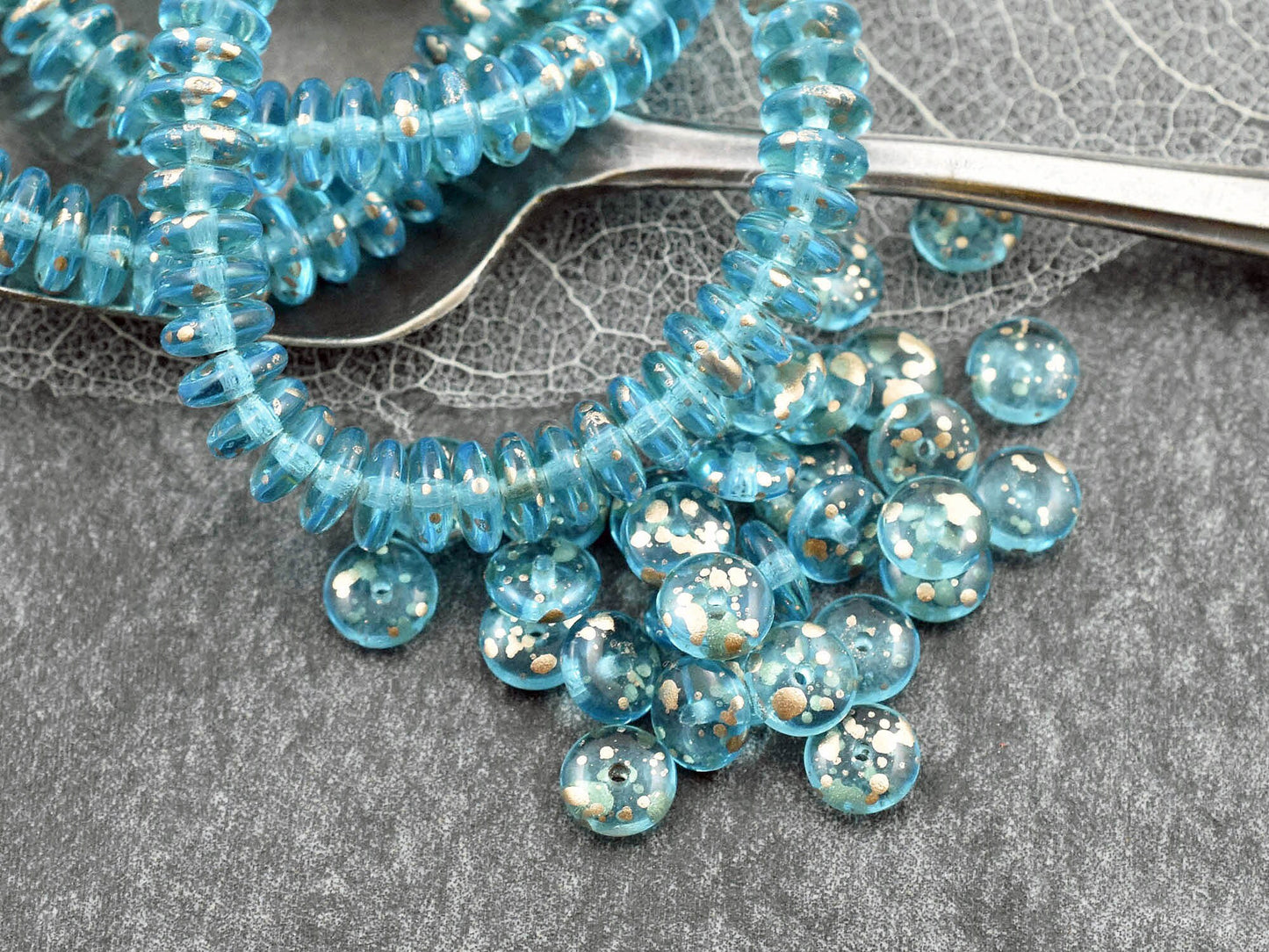 Czech Glass Beads - Glass Spacer Bead - Picasso Beads - Rondelle Beads - 6x2mm - 50pcs - (4570)