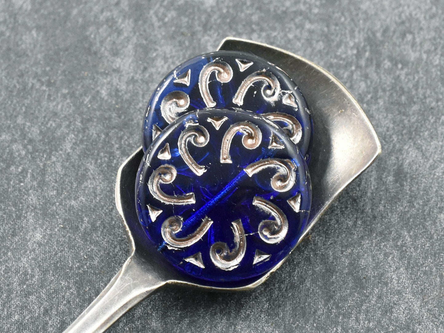 Sun Beads - Focal Beads - Czech Glass Beads - Picasso Beads - Coin Beads - 23mm - 2pcs - (2201)