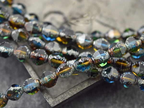 Picasso Beads - Czech Glass Beads - Bicone Beads - Faceted Beads - 10x8mm - 15pcs - (A563)
