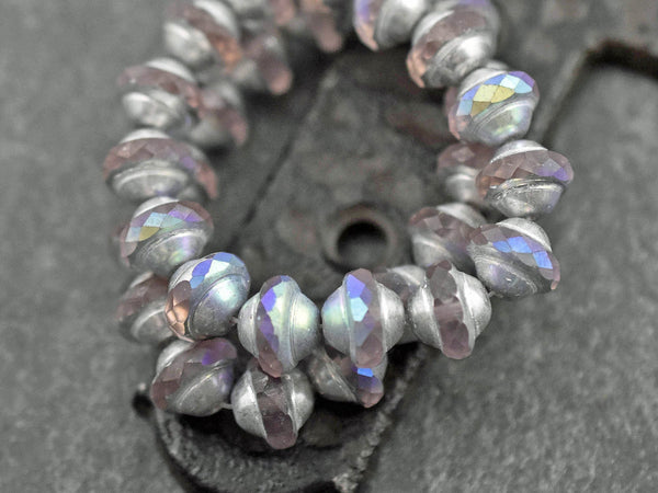 Czech Glass Beads - Picasso Beads - Saturn Beads - Saucer Beads - 10x8mm - 15pcs - (164)