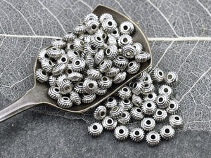 Metal Beads - Spacer Beads - Metal Spacers - Silver Spacers - Silver Beads - 250pcs - 5x3mm - (3132)