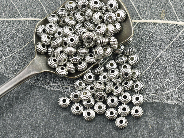 Metal Beads - Spacer Beads - Metal Spacers - Silver Spacers - Silver Beads - 250pcs - 5x3mm - (3132)